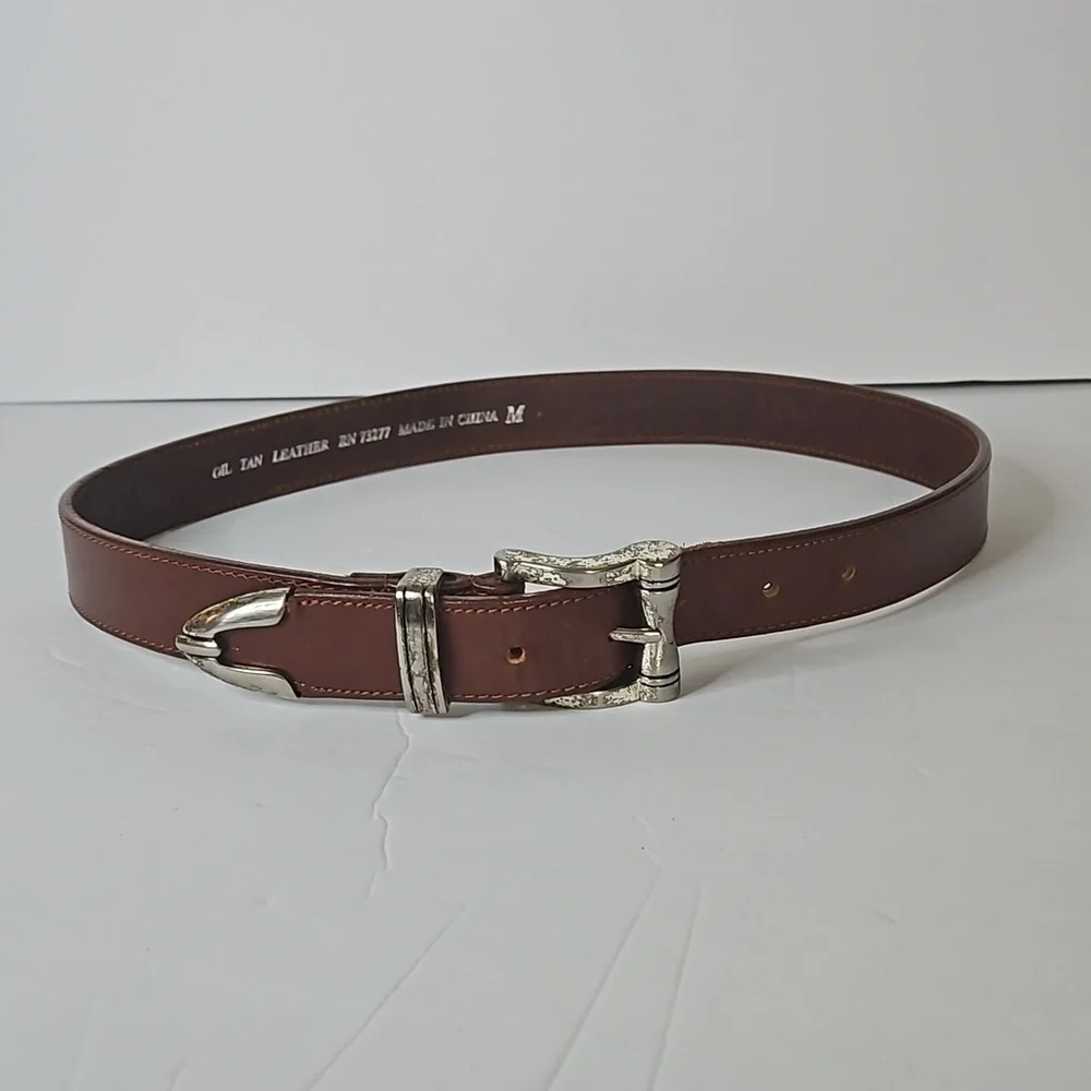 Oil Leather  Belt sz M Tan Pre-owned